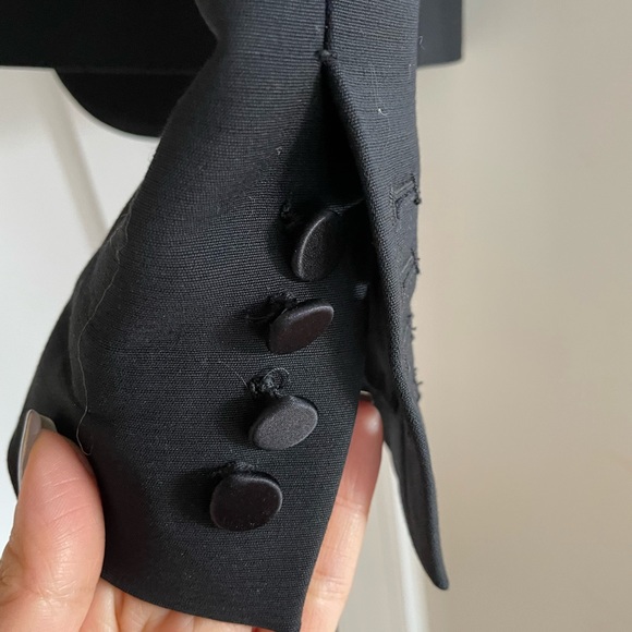 Alexander Wang | cropped black dress blazer jacket w velvet back xs 0/2 - Picture 7 of 11